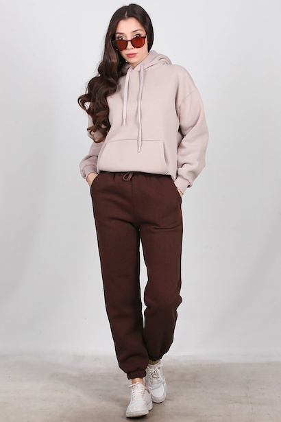 Kadın Paça Lastikli İçi Şardonlu Eşofman Altı 