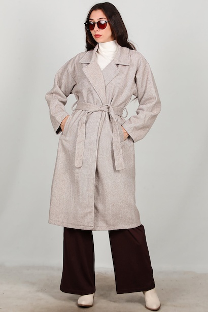 Kadın Uzun Kaşe Kaban 