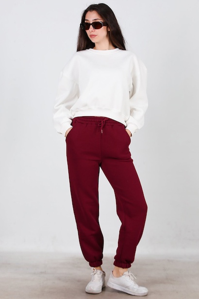 Kadın Bel Paça Lastikli Üç İplik Eşofman 