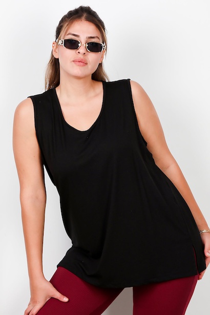 Büyük Beden Kalın Askılı Bluz 