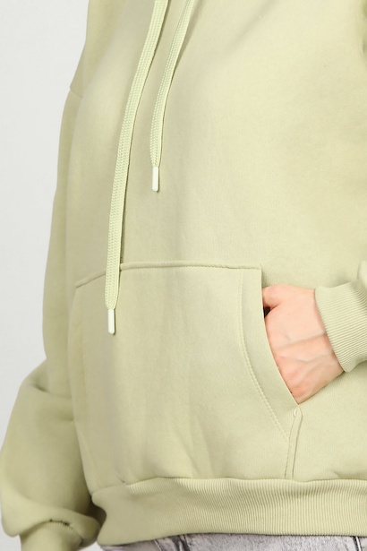 Kadın Kapşonlu Sweat  Yeşil 9