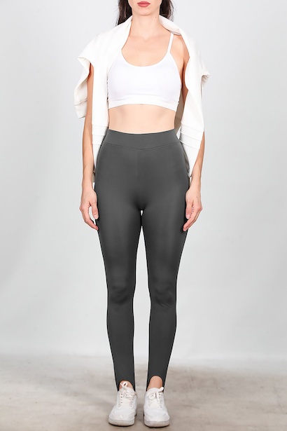 Kadın Ayaktan Geçmeli Tayt  Füme 6