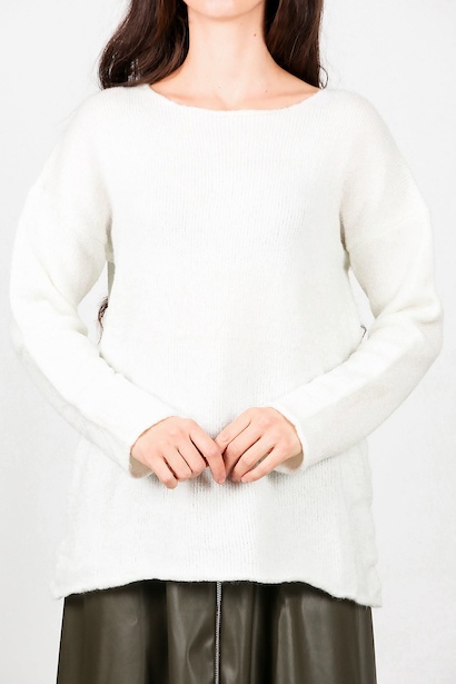 Kadın Oversize Triko Kazak  Ekru 6