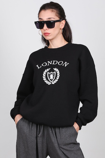 Kadın Üç İplik Bisiklet Yaka Sweet 