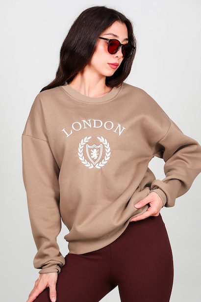 Kadın Üç İplik Bisiklet Yaka Sweet 