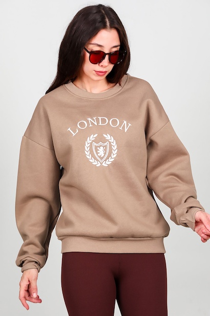 Kadın Üç İplik Bisiklet Yaka Sweet  Taş 6