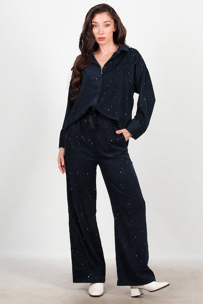 Kadın Kadife Pullu Pantolon 