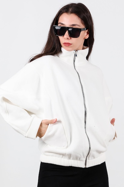 Kadın Dik Yaka Fermuarlı Sweet 