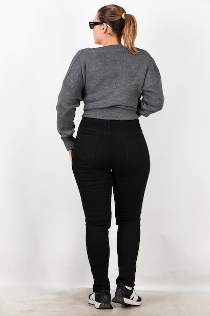 Büyük Beden Likralı Kot Pantolon  Siyah 6