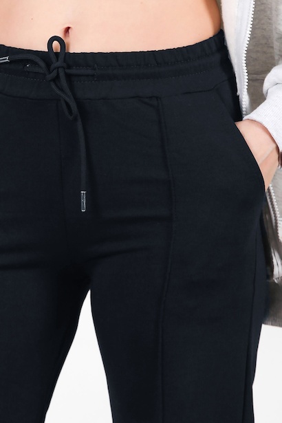 Kadın Çimalı Bol Paça Eşofman  Lacivert 9