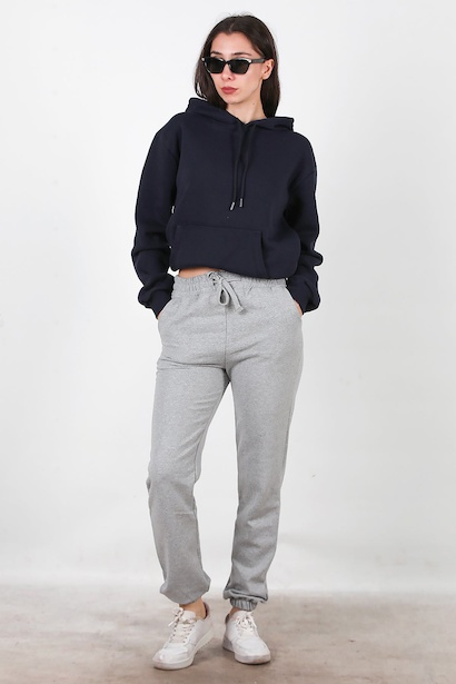 Kadın Bel Paça Lastikli Üç İplik Eşofman 