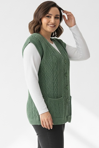 Büyük Beden Örgü Yelek 