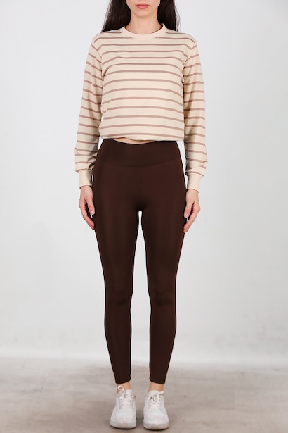 Kadın İçi Polarlı Tayt  Kahverengi 6