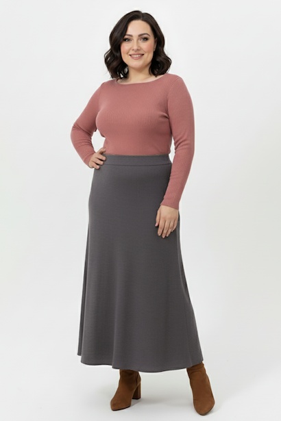 Büyük Beden Uzun Çan Etek 