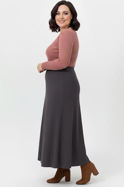 Büyük Beden Uzun Çan Etek 