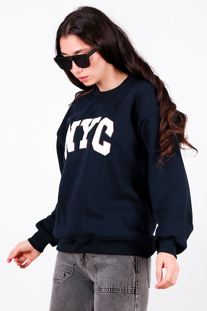 Kadın Ncy Yazılı Bisiklet Yaka Sweet 