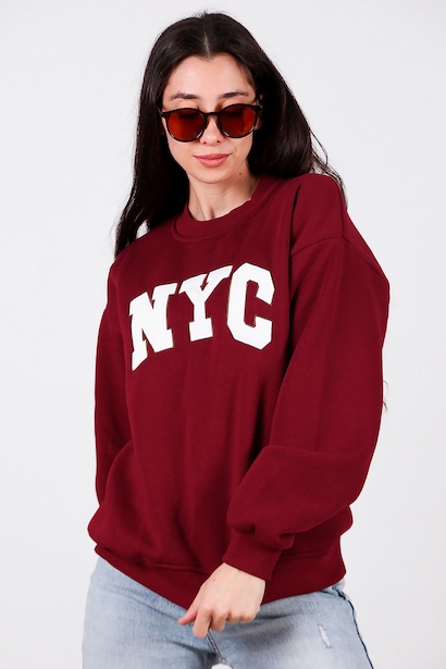 Kadın Ncy Yazılı Bisiklet Yaka Sweet 