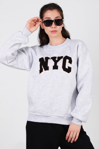 Kadın Ncy Yazılı Bisiklet Yaka Sweet 