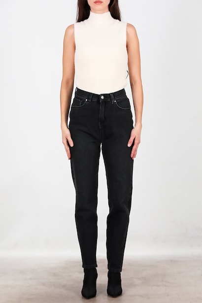 Kadın Mom Jeans Pantolon  Siyah 6