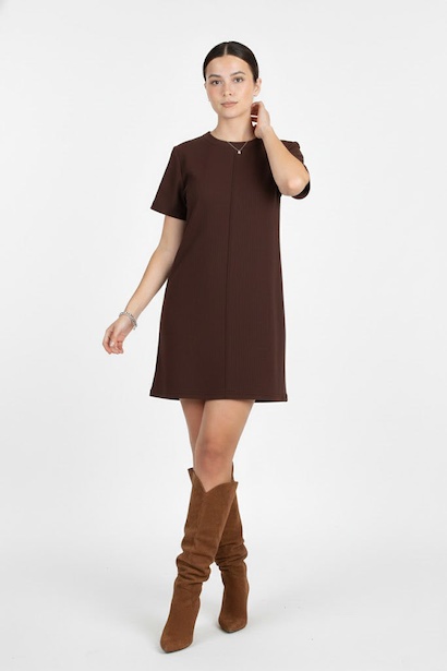 Kadın Önü Çimalı Fitilli Elbise 