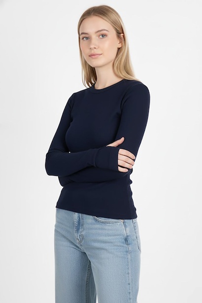 Kadın Parmak Geçmeli Bluz 