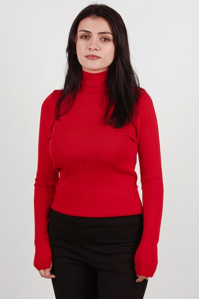 Kadın Balıkçı Yaka Fitilli Triko 