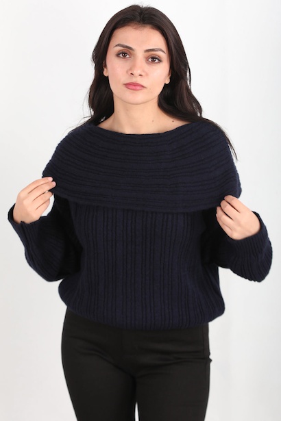 Kadın Madonna Yaka Kazak 