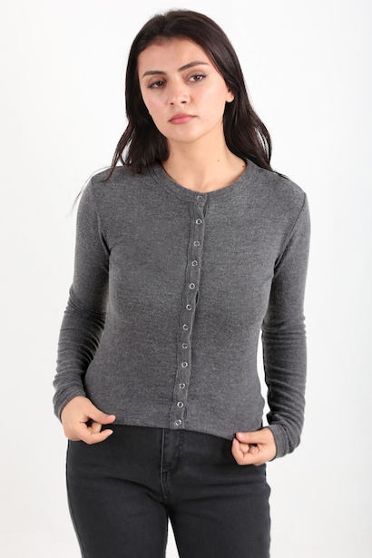 Kadın Önü Çıtçıtlı Bluz 