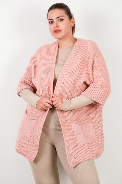 Büyük Beden Cepli Hırka 