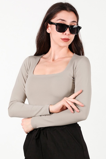 Kadın Kare Yaka Zıbınlı Bady 