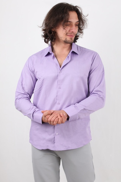 Erkek Slim Fit Çizgili Gömlek 