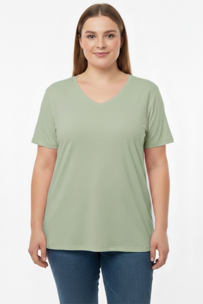 Büyük Beden Oversize V Yaka Tshırt 