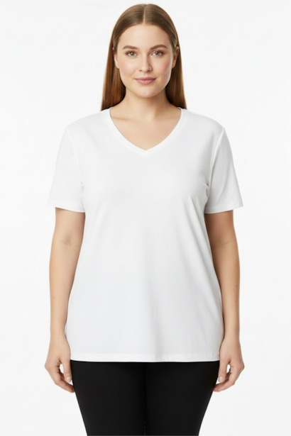 Büyük Beden Oversize V Yaka Tshırt 