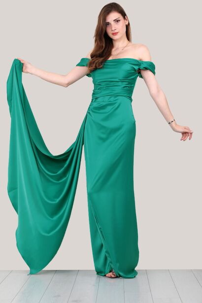 Kadın Saten Uzun Abiye 