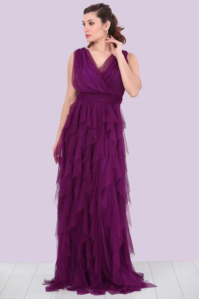 Kadın Tül Uzun Abiye 