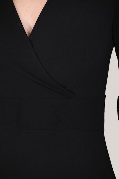 Kadın Uzun Kol Kısa Elbise Siyah 6