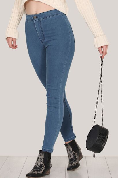 Kadın Yüksek Bel Kot Pantolon 