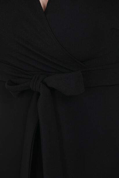 Kadın Kısa Krep Elbise  Siyah 6