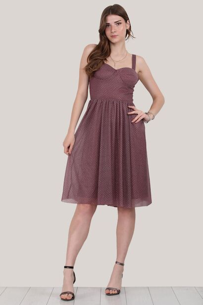 Kadın Kısa Askılı Abiye Elbise 